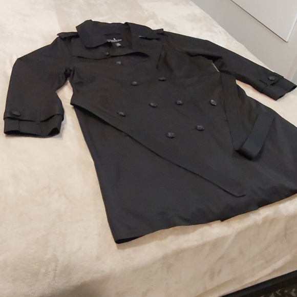 London Fog Jackets & Blazers - London Fog Black On Black Double Breasted Womens Jacket Coat Size XXL